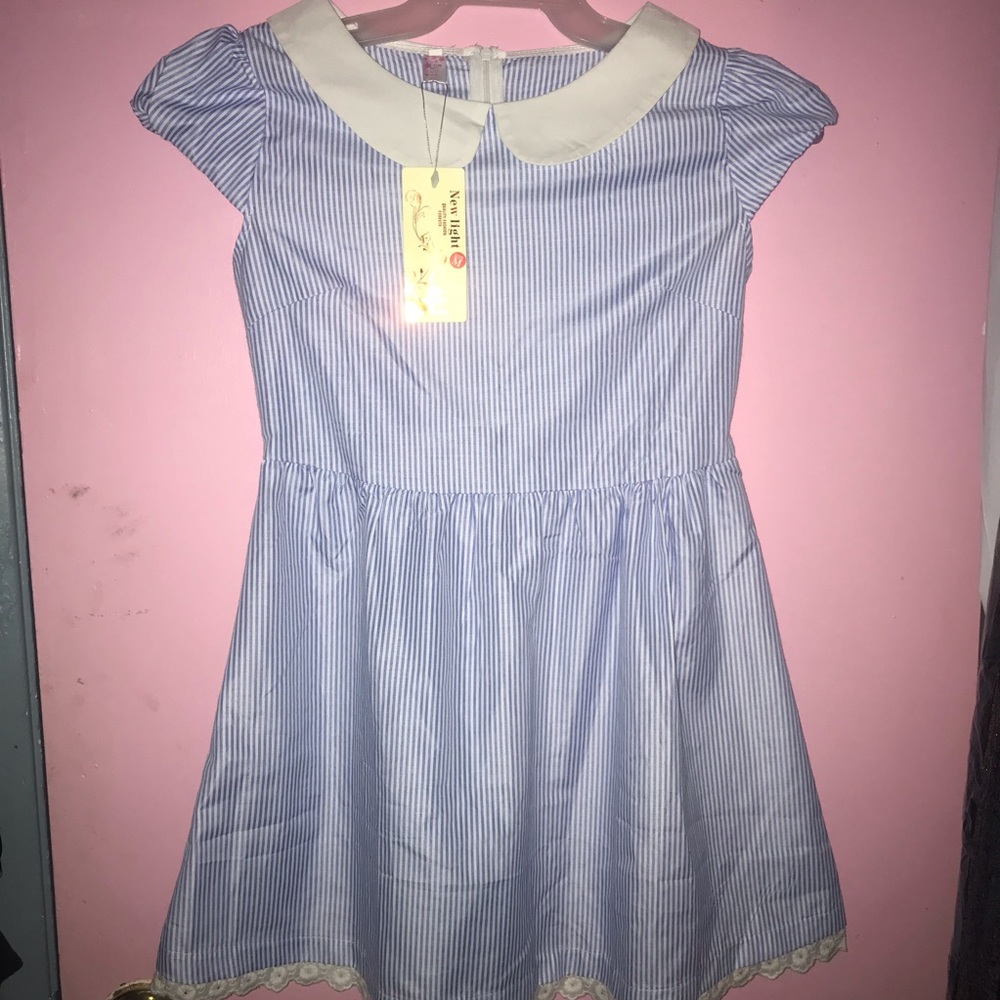 Blue Stripped Short Dress